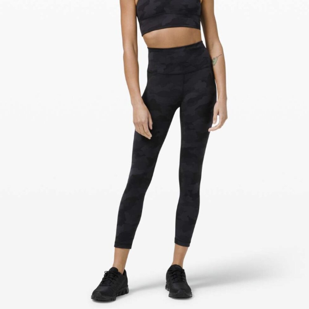 Lululemon Wunder Train High-Rise Crop 23" Heritage 365 Camo Deep Coal Multi Sz 2